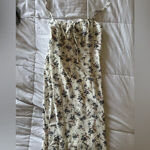 Long white maxi dress with flowers